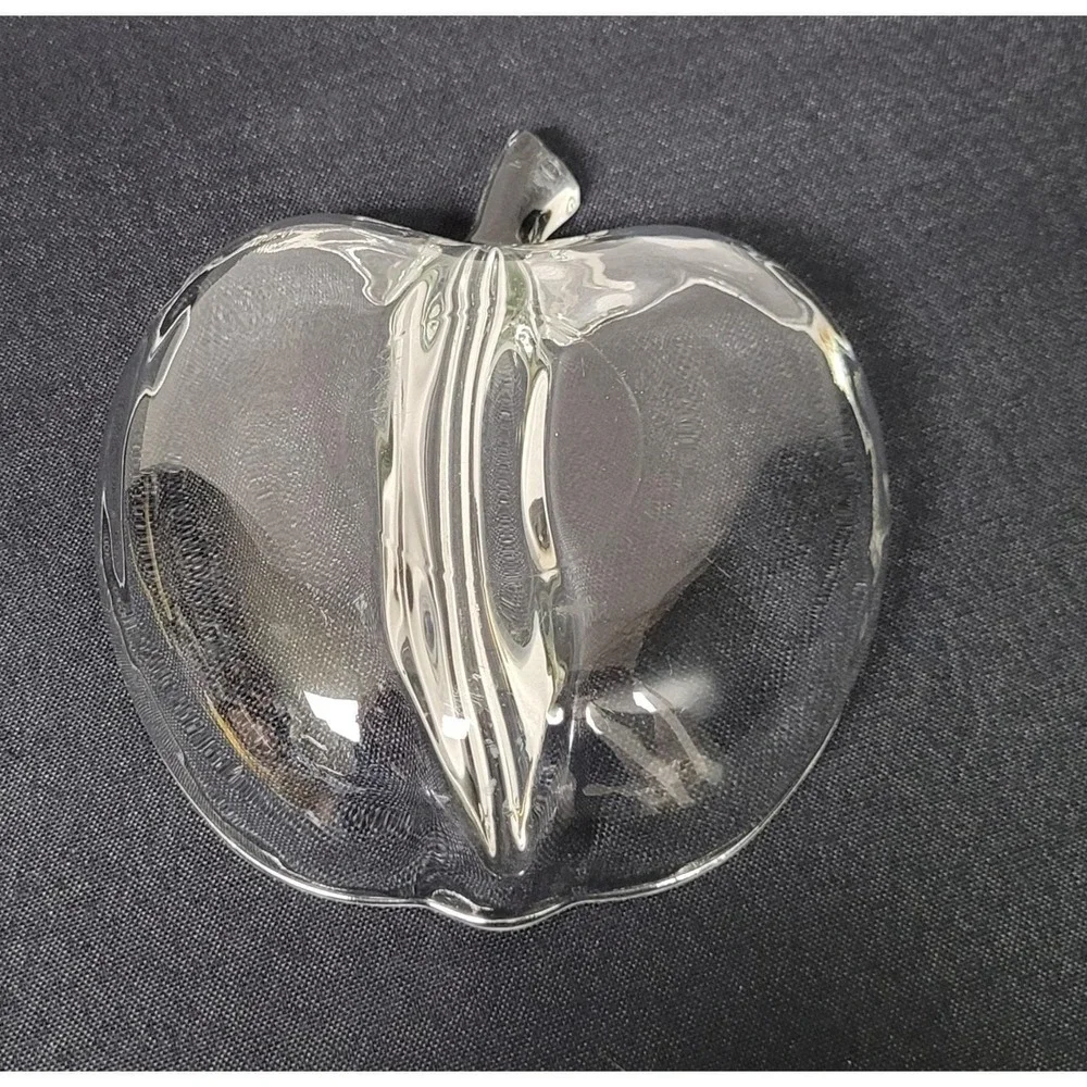 Glass Hazel Atlas Orchard Apple-shaped Divided Relish Dish Clear Glass